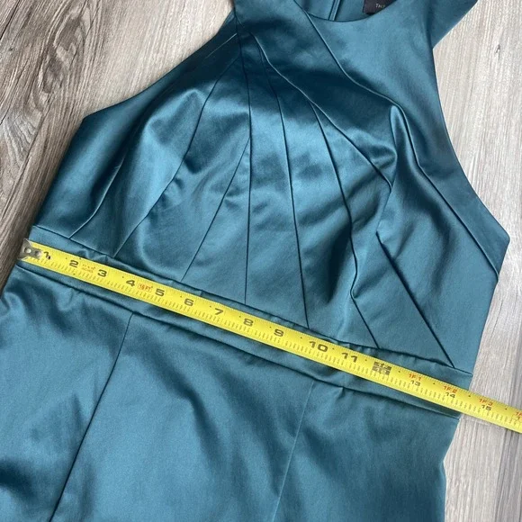 The Limited Women's‎ Green Satin Sleeveless Halter Neck Cocktail Dress Size 6 - Picture 4 of 5